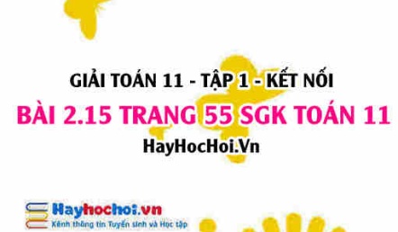 Giải bài 2.15 trang 55 Toán 11 tập 1 SGK Kết nối tri thức